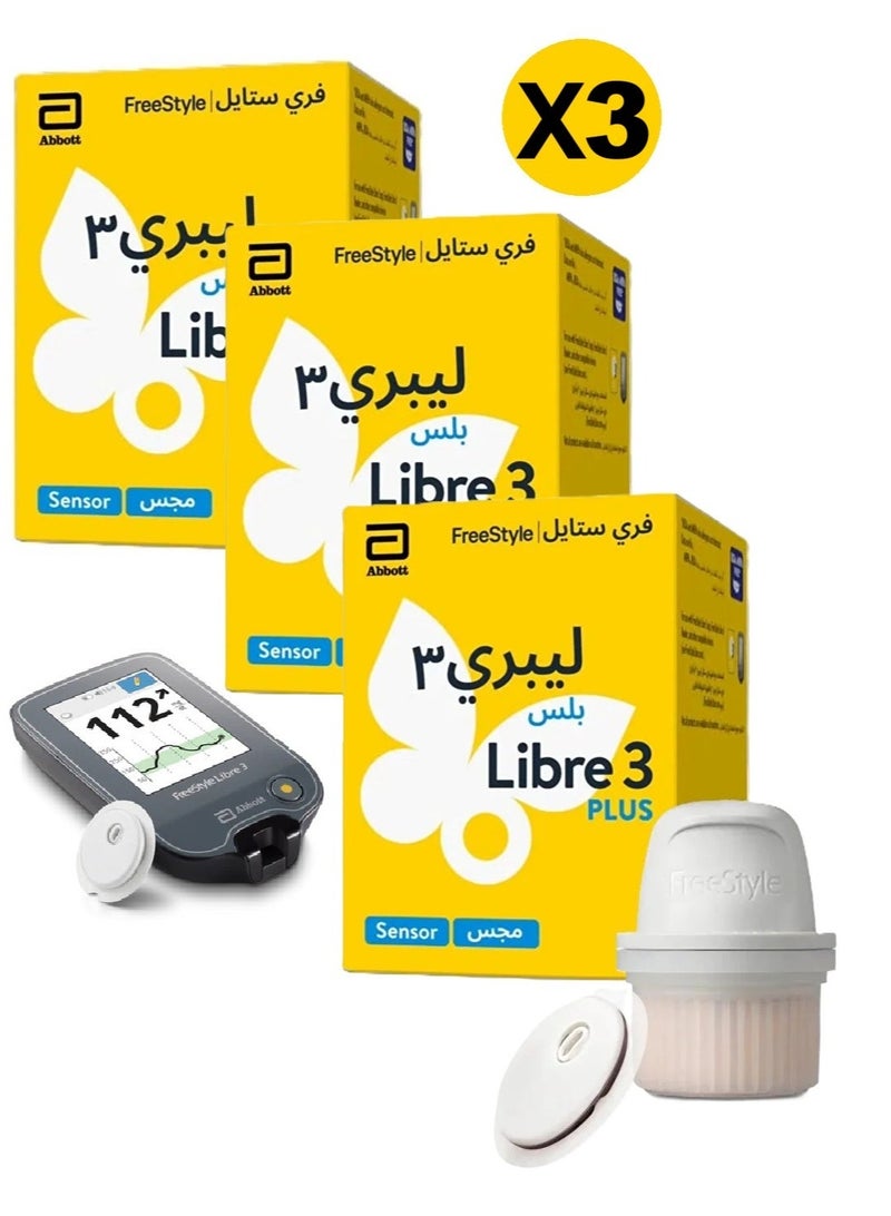 Abbott Freestyle Libre 3 Plus Flash Glucose Monitoring System Sensor Kit (3 Pack) - Image 1